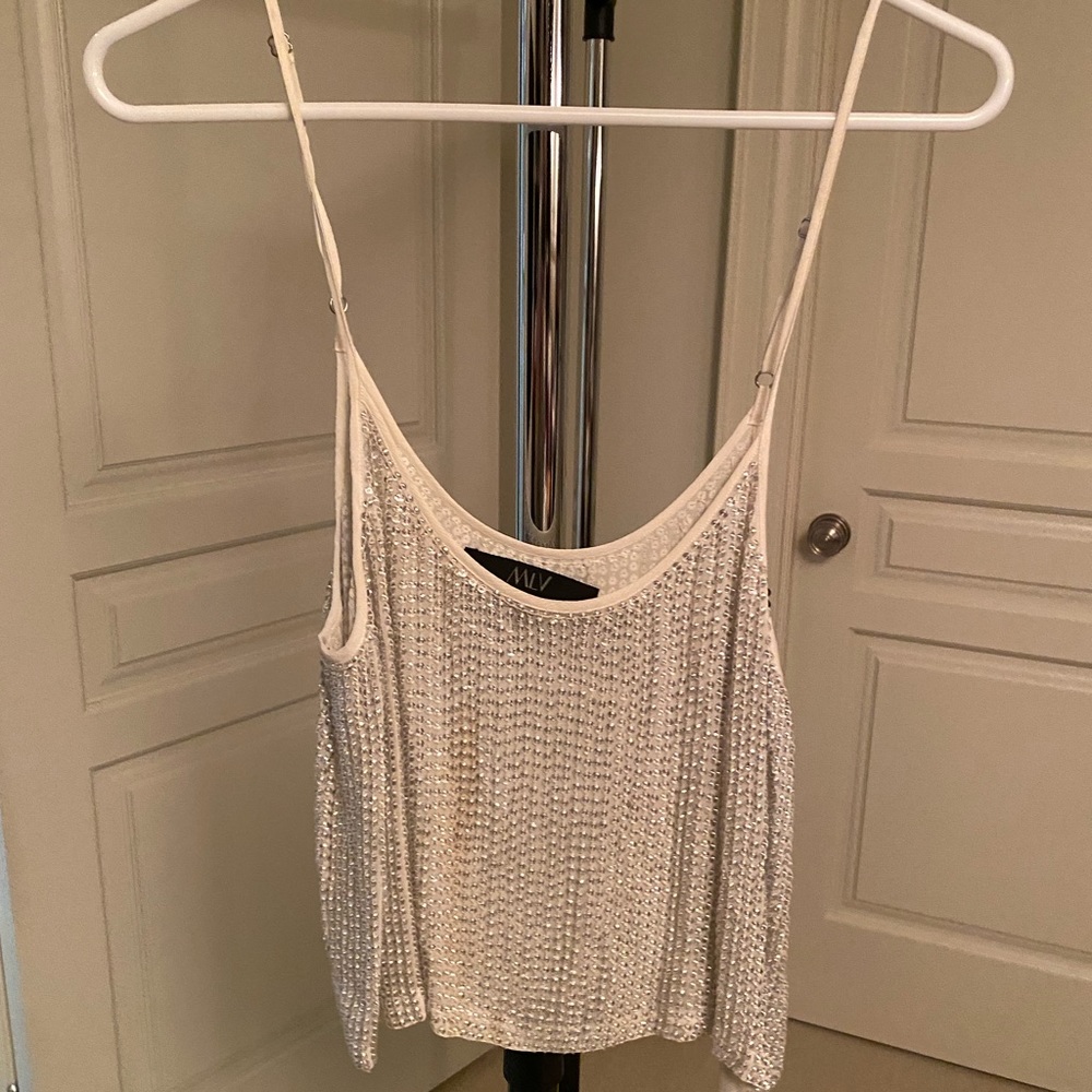 MLV White Sequin Tank Top
